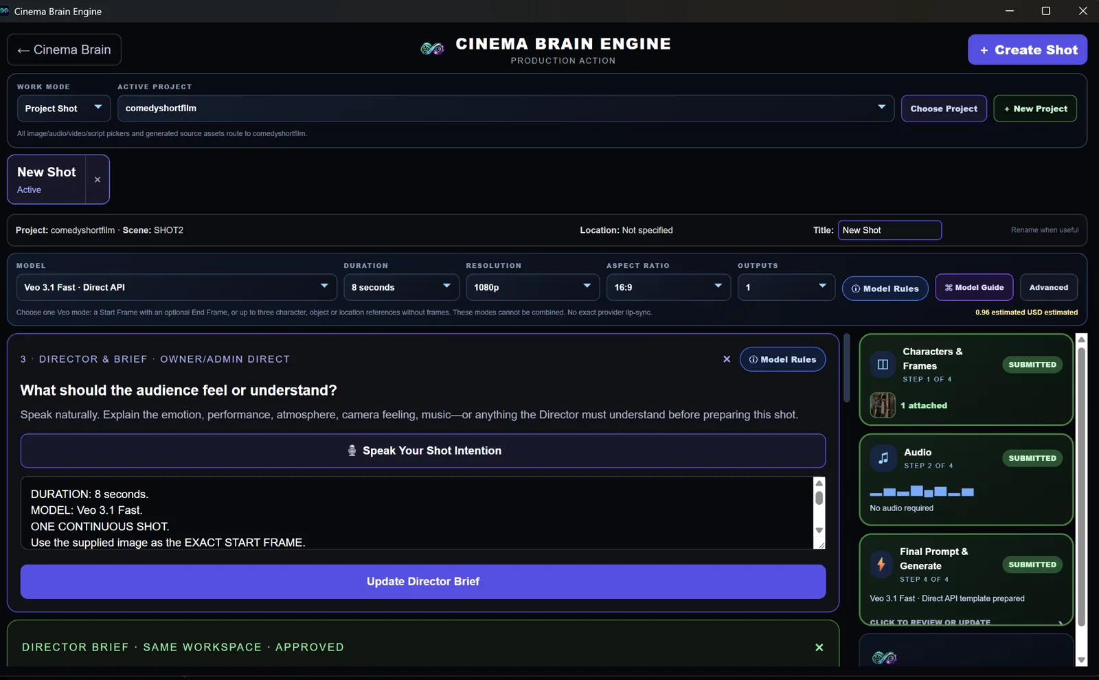 Cinema Brain Director and Brief